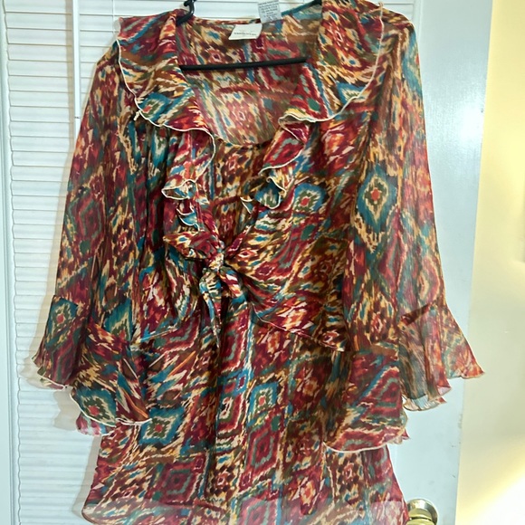 Colorful Ruffle Blouse - Picture 2 of 13
